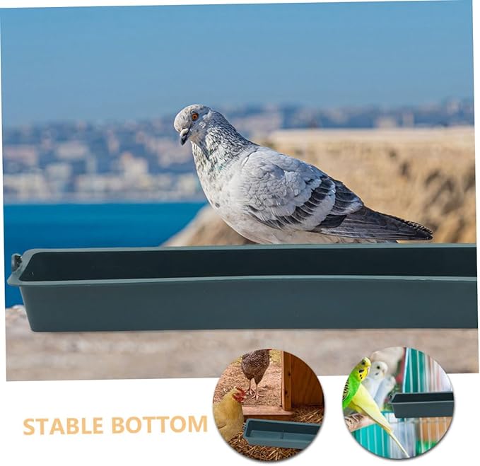 HOMSFOU 2pcs Hanging Poultry Feeder Trough with Multi-Grid Design, Thickened Plastic Chicken and Duck Food Container for Bird Cages, Anti-Spill Feed Trough Suitable for Pigeons