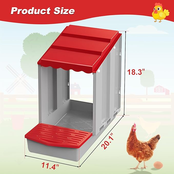 Chicken Nesting Box,1 Hole Nesting Box for Chicken Coop, Rolling Egg Collection and Protection Nesting Boxes