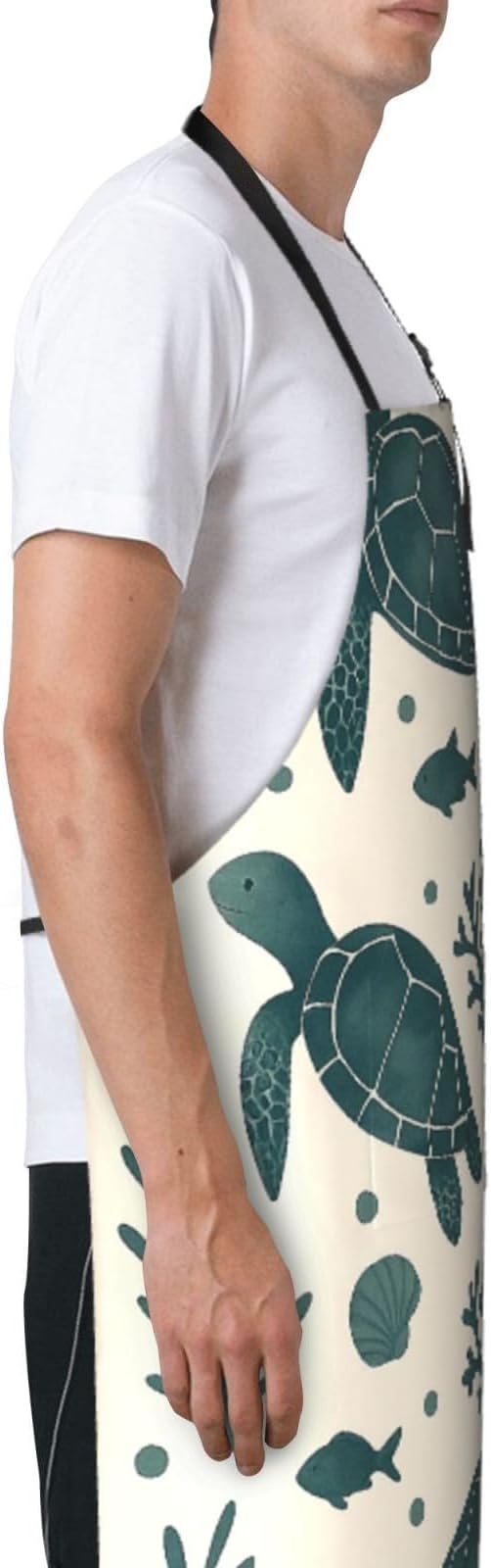 Serene Swan In Stream Adjustable Waterproof Apron Work Cooking Apron With Pockets For Men Women