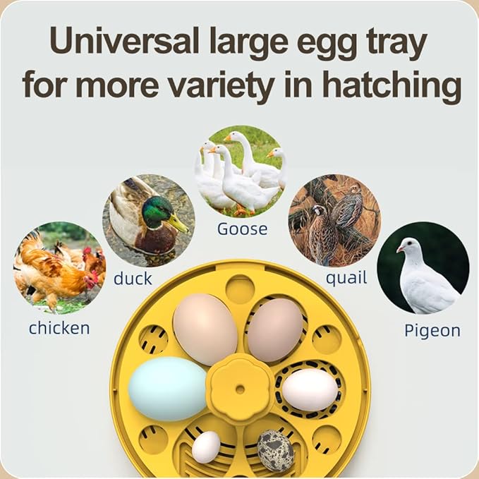 Egg Incubator, Egg Incubator Chicken Incubator Led Digital Screen Poultry Hatcher Incubator for Eggs Automatic Turning Intelligent Digital Temperature Control,