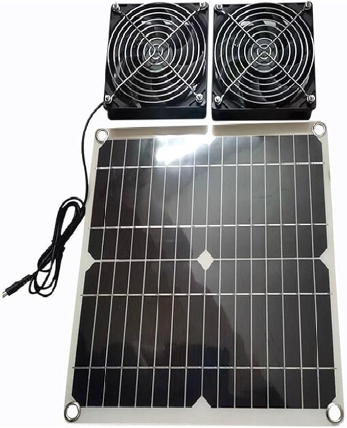 Easy Install Solar Powered Fan Heat Reduction Strong Air Movement Metal for Motorhomes Yachts Poultry & Pet Houses Solar Fan