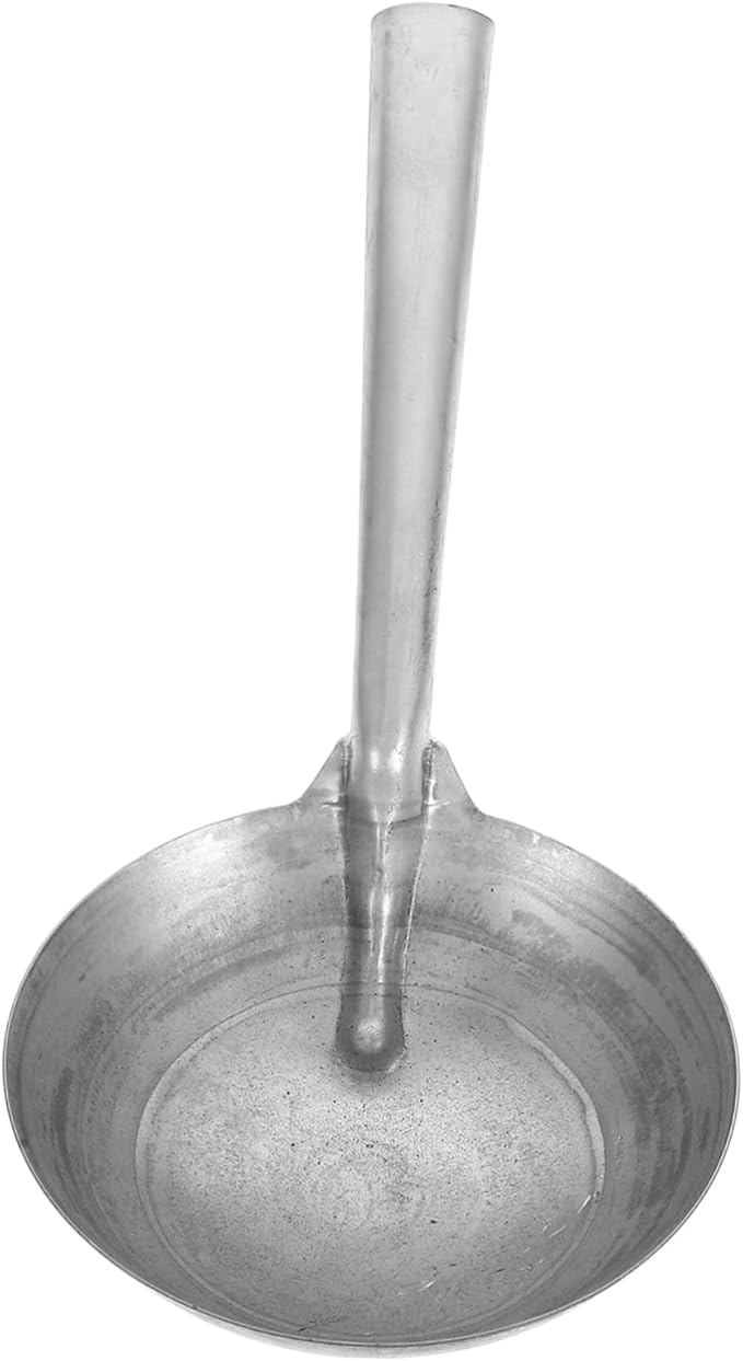 ibasenice Iron Spoon Water Scoop Metal Handle Ladle Heavy Duty Feed Shovel for Farming and Garden
