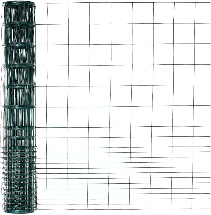 Fencer Wire 16 Gauge Green Vinyl Coated Rabbit Guard Fence, Poultry Fencing Wire Roll for Garden Yard Vegetable Plant, Protecting Against Rabbits, and Other Small Animals Damage (40 in. x 50 ft.)