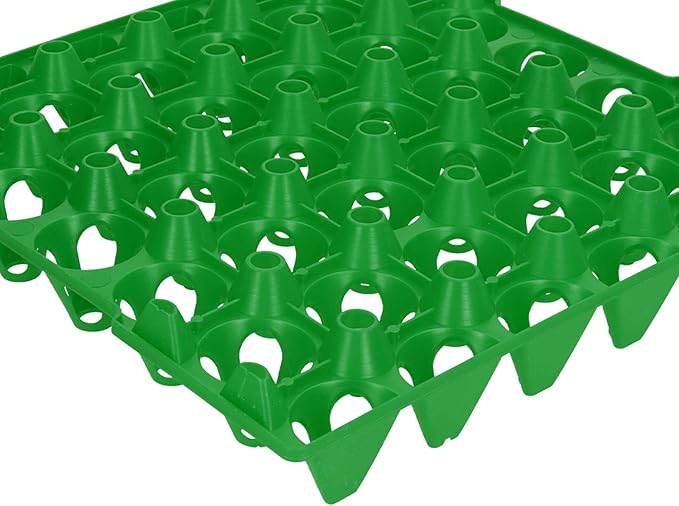 Heavy Duty Plastic Egg Crates, Reusable Egg Storage Tray with 30 Cells for Transporting and Storing, Pack of 5 (Green)