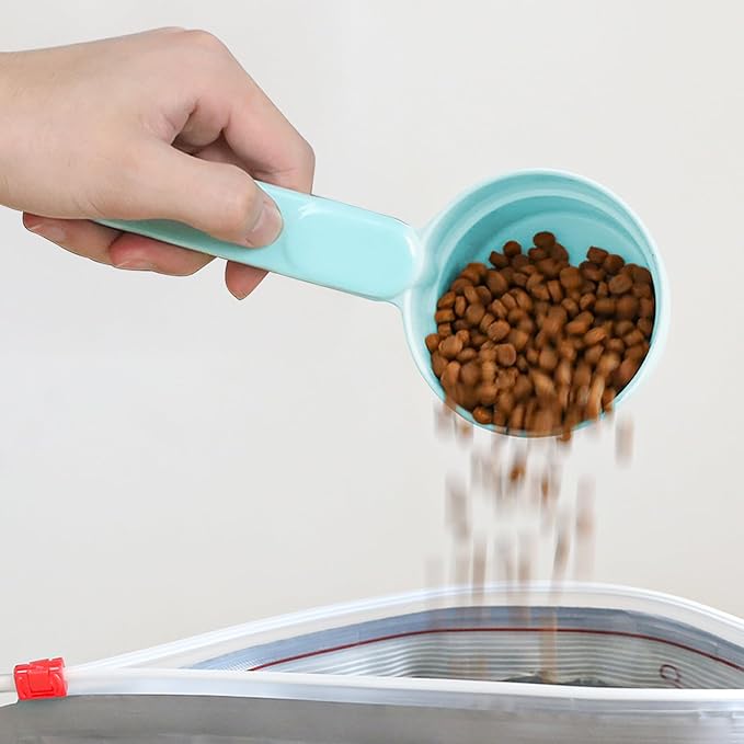 Melamine Pet Food Scoop, Cat Food Measuring Cups, Comfortable Long Handle Scoop for Dog, Cat, Ferret and Rabbit Food, 1 Cup Size Pet Food Feeding Scoop (Blue)