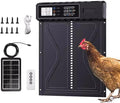 Automatic Chicken Coop Door Solar Powered,Aluminum Alloy Auto Door with Timer & Light Sensor, LCD Display, Solar Chicken Coop Door Anti-Pinch & Weatherproof, Vertical Sliding Door
