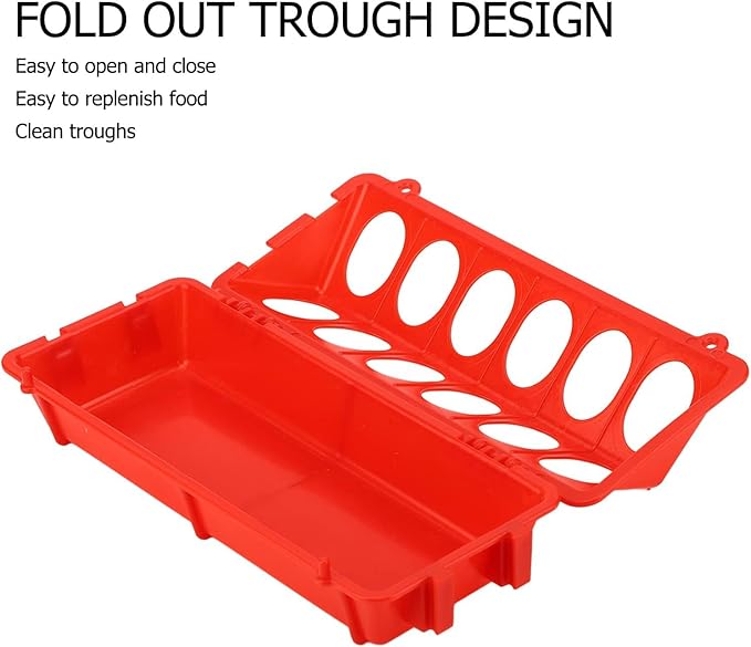 Zerodis Poultry Feeder, 12 Holes Thickened Plastic Feeding Tray for Chicken Duckling Bird Flip Top Multipurpose Poultry Feeder Chick Feeders for Brooder