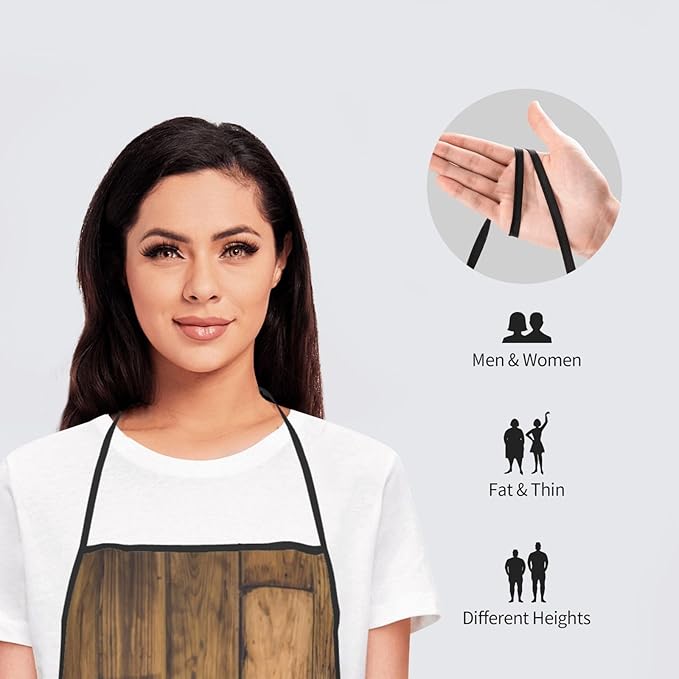 Rustic Barn Wooden Wood Planks Farmhouse Apron, Innovative And Durable Waterproof Effect Make It Very Unisex