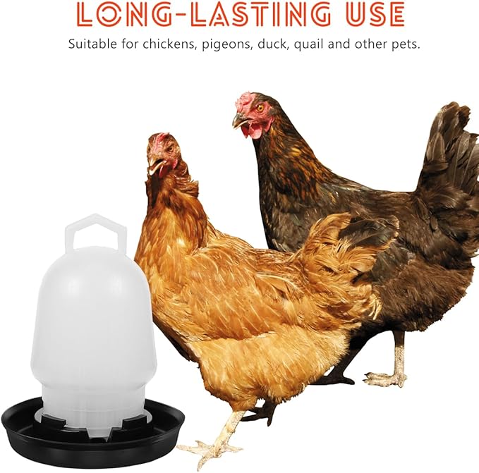 BESPORTBLE Plastic Poultry Drinker, 0.5L Poultry Waterer Automatic Chicken Water Feeder Water Container Jar for Duck Baby Chicks Rabbit Turkeys Outdoor Farm