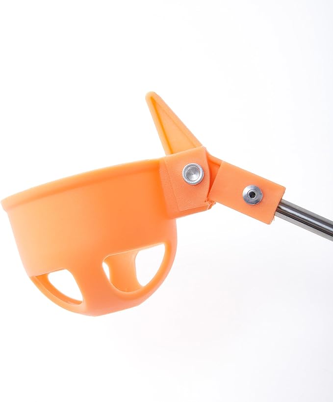 Egg Grabber for Chicken Eggs - Extendable Stainless Steel Egg Picker Tool with Non-Slip Handle, Long Reach Egg Lifter for Collecting Fresh Eggs from Coop, Poultry Nest, and Farm Use