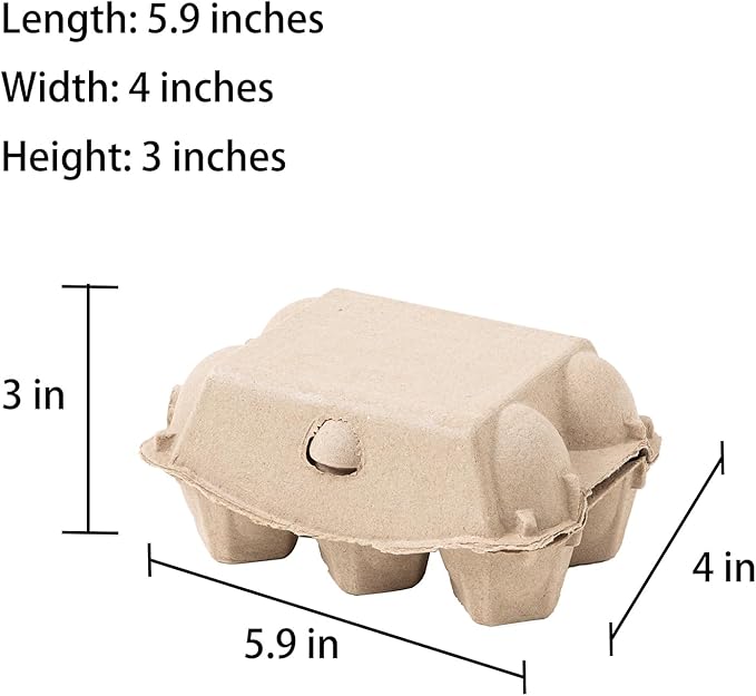 20 Pack Egg Cartons Bulk, 2x3 Style Reusable Empty Natural Paper Pulp Egg Cartons, Sturdy Design Egg Holder Containers for Fresh Chicken Eggs