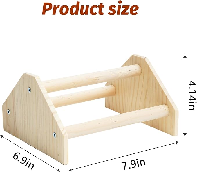 Baby Chicken Perch Strong Pine Wooden Chick Jungle Gym Roosting Bar, New-gen Durable Chicken Perch Toys for Coop and Brooder 7.9 X 6.9 X 4.14’’ Chicken Perch(Can be Used for Baby Turkeys)
