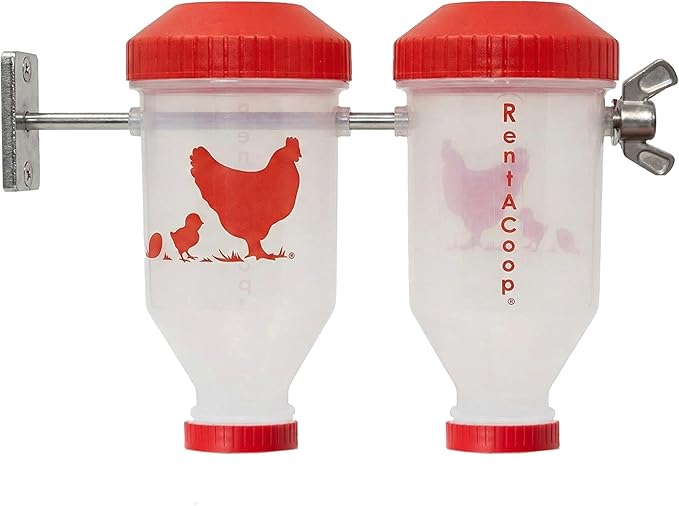 RentACoop Chicken Treat Dispenser – Multi-Treat Enrichment Toy and Boredom Buster for Chickens, Easy Top-Fill, Wall-Mounted Chicken Coop Accessory - Indoor/Outdoor