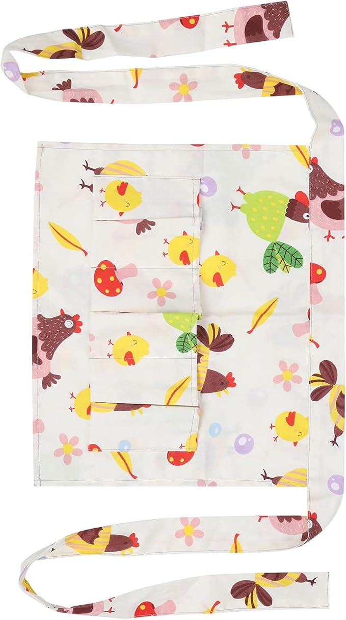 Eggs Collecting Apron for Women Cooking Apron Cotton Twill with Multiple Pockets, Durable & Machine Washable - Protects Fragile Eggs, Versatile for Farm and Kitchen Use (S)