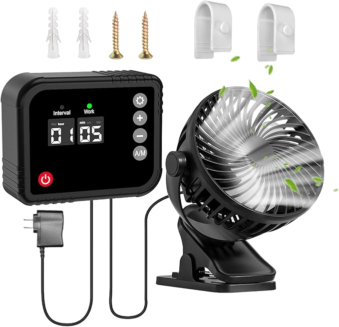 Grow Tent Fan - 360° Swivel Exhaust Fan, Adjustable Poultry Ventilator, Efficient Airflow Device | for Bathroom Kitchen Garage Greenhouse Dorm Shed Patio Chicken Coop Ventilation System
