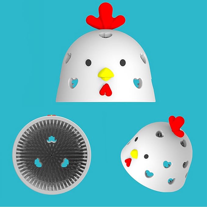 Dioche Egg Brush Cleaner, Egg Brush Cleaner Silicone Scrubber for Eggs - Multifunctional Vegetable & Fruit - Durable & Reusable Kitchen Tool (White)