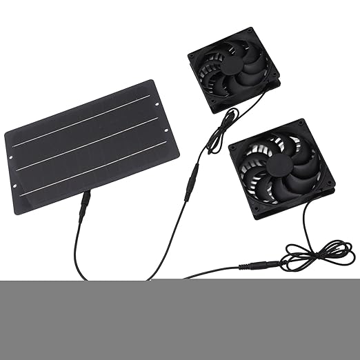 10W Solar Powered Exhaust Fan, Weatherproof Solar Ventilation Fan with Automatic Charging for Chicken Coops Greenhouses Sheds Dog Houses