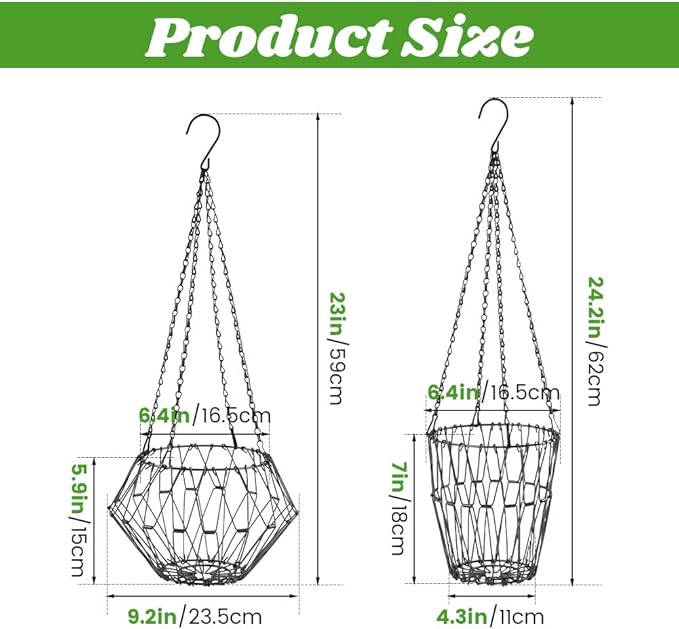 Hanging Chicken Feeder, 9.2 inches Large Poultry Vegetable Fruits Feeder Basket with 4Pcs Hanging Stainless Chain, Veggie Treat Ball for Chicken,Hens,Duck,Rabbit Coop(Size:2pcs)