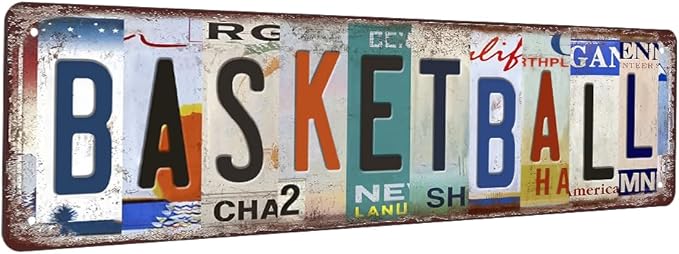 Basketball Metal Sign Basketball Decor Basketball Gifts For Boys Bedroom Basketball Poster For Boys Room Wall Decorations Vintage Sport Metal Tin Signs Basketball Street Signs 4x16 Inch