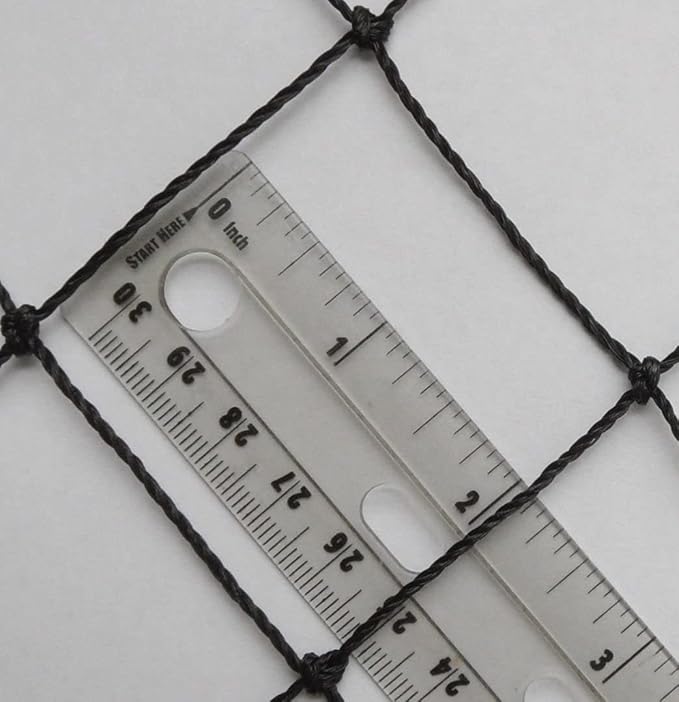 Poultry Netting 1" or 2" Mesh Heavy Knotted Nets Aviary Gamefowl Quail Chicken Bird Block Net Long Lasting Break/Burst 85/245 lb Polyethylene 8-10 Year Lifespan (25' X 50', 1)