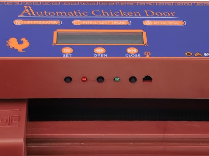 Automatic Chicken Coop Door Opener with Timer & Solar Power LED Display Chicken Coop Door Electric Poultry Door for Chickens Ducks Geese with Anti Pinch Dual Power Modes (Bronze)