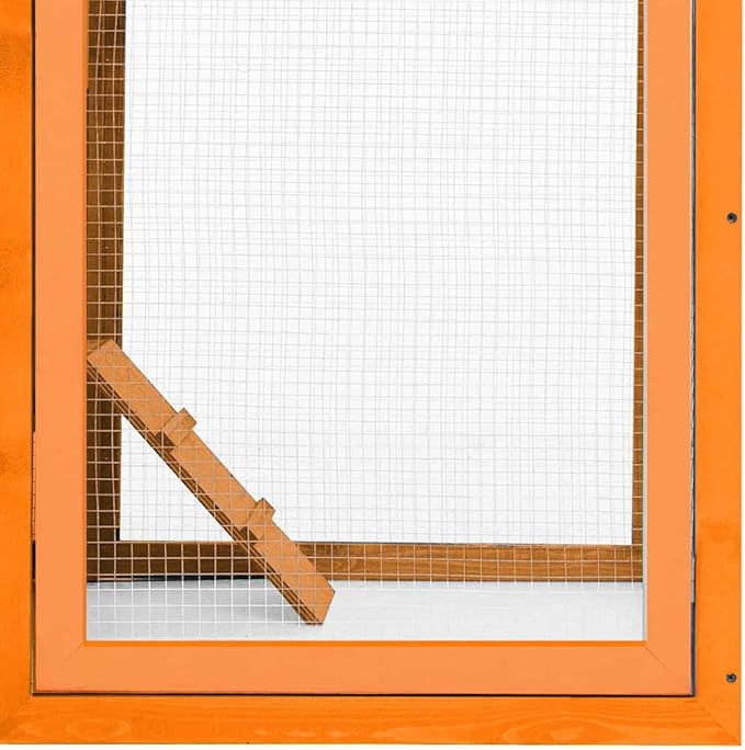 Brown Large Chicken Coop 61 x 67 x 43.3 in Solid Pine Fir Wood Weatherproof Outdoor Hen House with Non-Slip Ramp for Backyard Poultry