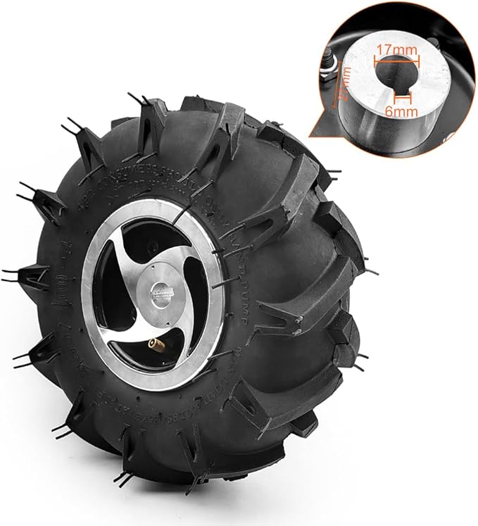 Dual Drive Motor Wheel Kit for Electric Agricultural Tool, Tiller, Garden Farm, Hand Cart, L-faster, 10 Inch Tire, 24V, 700W (no Joystick, Max speed 4kph)