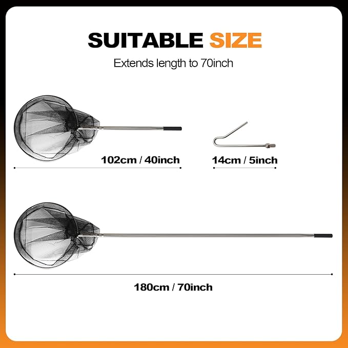 Animal Catch Net Pole Trap Tool Chicken Catcher Leg Hook Catching Kit Animal Control Capture Pole Cat Bird Poultry and Small Animals Trapping Net
