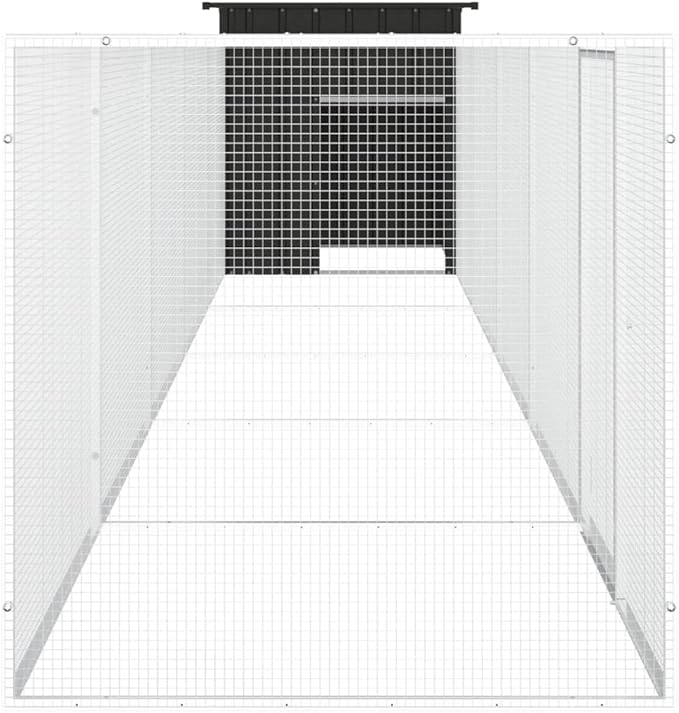 Large Outdoor Chicken Cage, 236.2 Inch Galvanized Steel Walk-in Poultry Run, Enclosure for Chickens, Ducks, and Small Pets, Anthracite