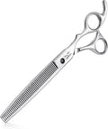 JASON 7.5" Dog Grooming Thinning Blending Scissor, Ergonomic Pet Grooming Thinner Blender Shears Cat Trimming Texturizing Kit with Offset Handle Christmas Gift