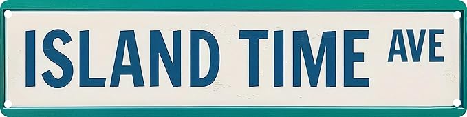 Island Time Ave Metal Sign 4x16in Tropical Beach Plaque for Home Bar Yard Living Room Cool House Garden Decor