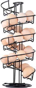 Toplife Spiral Design Metal Egg Skelter Dispenser Rack, Storage Display Rack, Black