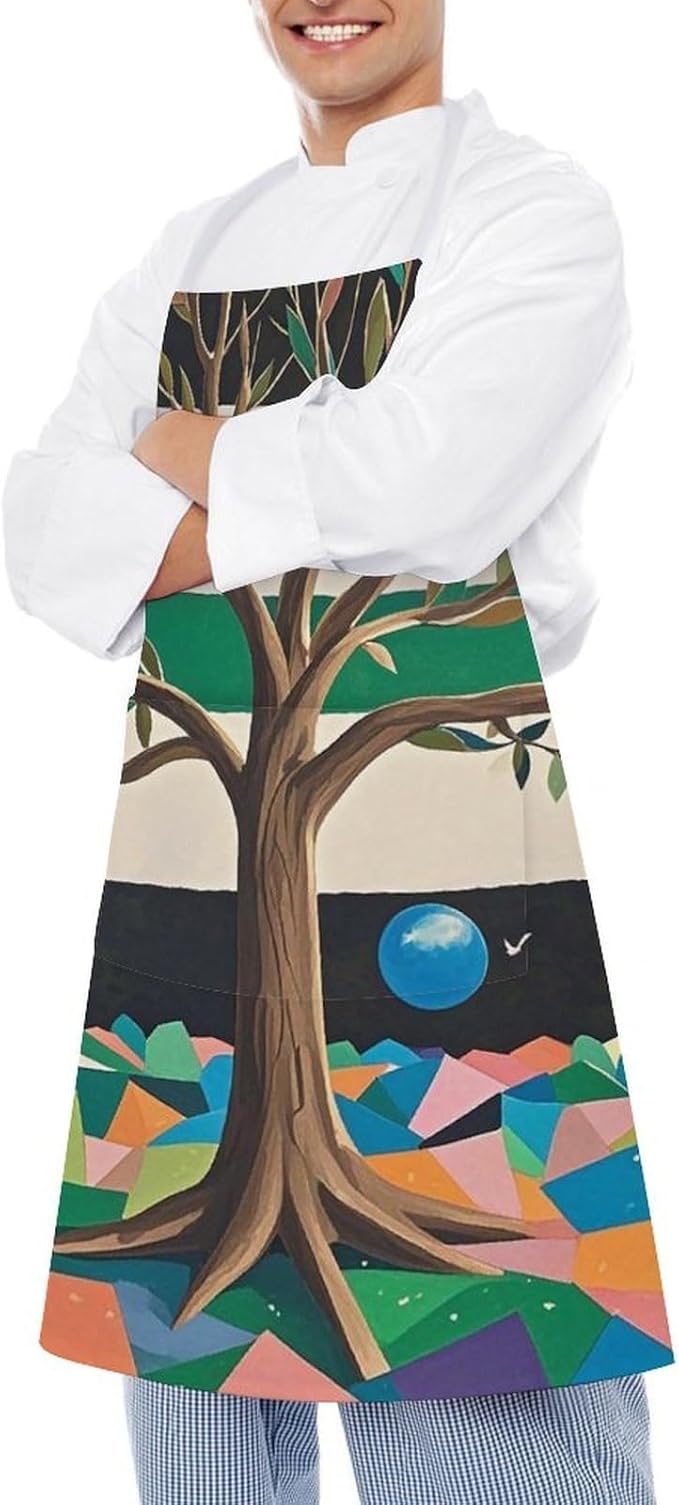 Waterproof Apron Adjustable Bib Aprons with Pockets Smiling Apron Kitchen Aprons for Women Men