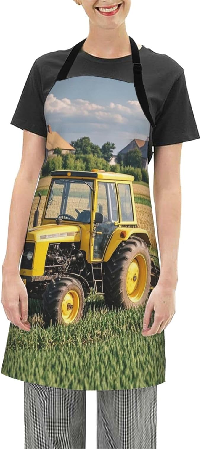 Apron for Women Men Waterproof Adjustable Bib Tractor farm Cooking Aprons Chef Bibs