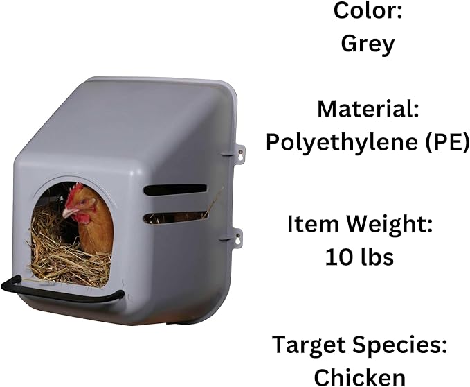 Miller 2 Pack of Large Wall Mount Egg Nesting NEST Boxes with Perch for Chicken COOP Hen House Poultry