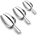 Stainless Steel Scoop Set of 3 (3-5-8 Ounce), E-far Small Metal Scoops for Candy/Flour/Dry Goods/Sugar/Ice Cube, Heavy Gauge Kitchen Utility for Canisters/Jars, Rust Free & Dishwasher
