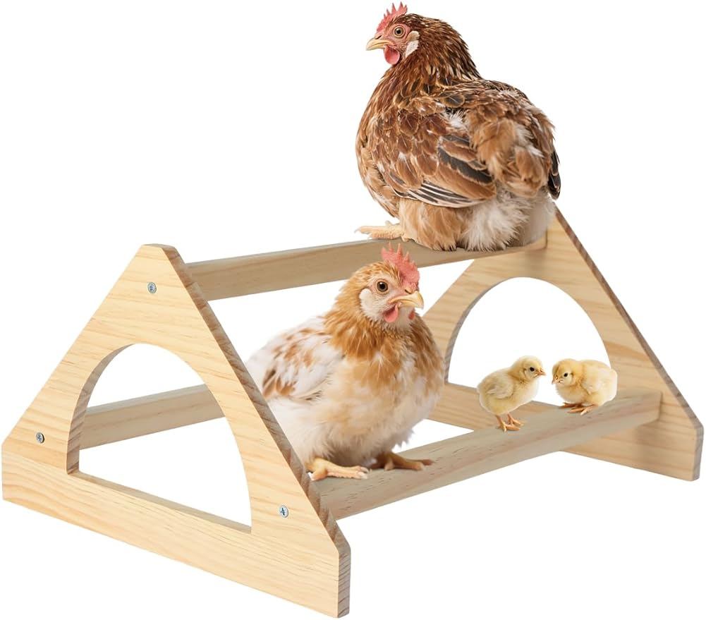 Wooden Chick Perch, Chick Stand Training Perch, Wood Chicken Roosting Bar for Entertainment, Strong Chick Jungle Gym Roosting Bar, Strong Wooden Chicken Roosting Bar, Easy to Assemble and Clean（Small）