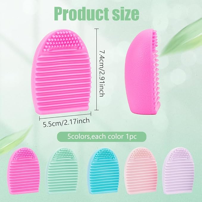 WEBEEDY 5 Colors Felting Mat Cleaner Foam Pad Silicone Cleaning Board Finger Egg Shaped Makeup Brush Washing Pad Scrubber Felting Cleaning Tools for Needle Felting Art Craft Supplies