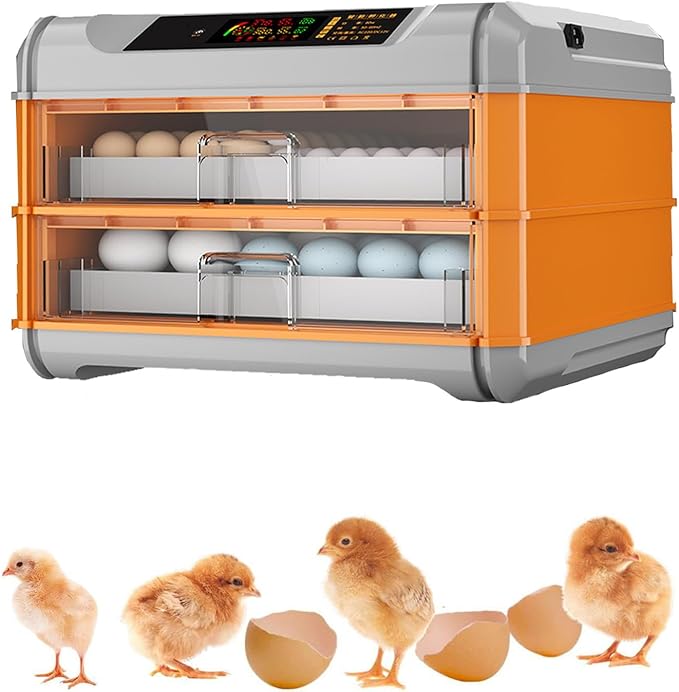 Automatic Incubator, Egg Incubator, with Automatic Temperature and Humidity Control Chicken Incubators for Hatching Eggs,192Eggs,128Eggs