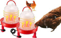 Heated Chicken Waterer for Winter, Automatic Thermostatically Controlled Heated 6L Outdoor Hanging Heated Poultry Waterer, Heated Waterer for Chicken Coop, Duck, Goose and Turkey Coops (Red-1pc)