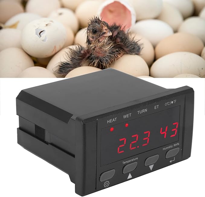 Digital Temperature Controller, 220V/110V Automatic Egg Incubator Thermostat Incubator Temp Humidity Controller