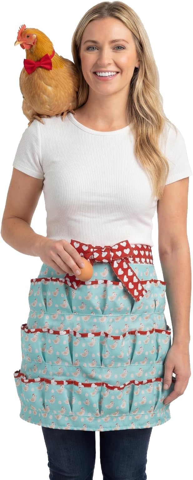 18 Pocket Egg Collecting Apron – Heavy Duty Canvas Chicken Egg Holder for Gathering Hen, Duck and Goose Eggs