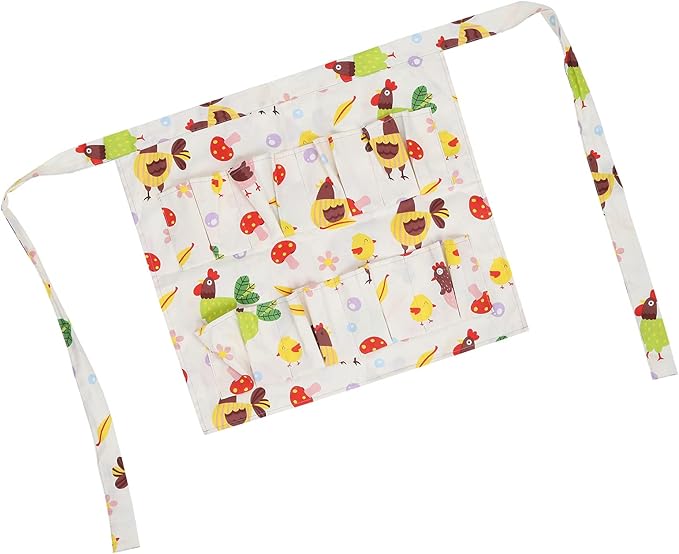 Semme Cotton Twill Protective Apron with Multiple Pockets for Egg Collection and Kitchen or Farm Use