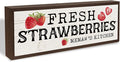 Memaw 's Kitchen Sign, Fresh Strawberries Sign, Country Style Tabletop Decor, Framed Wood Hanging Signs, Home Kitchen Wall Art, Gift for Mimi Grandma 9.5x3.1x1 inches