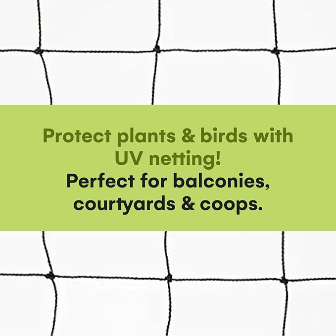 Nylon Mesh Anti Bird Netting [50 X 50] ft - Protect Fruit Trees, Chickens, Gardens & Aviaries (Pack of 2)