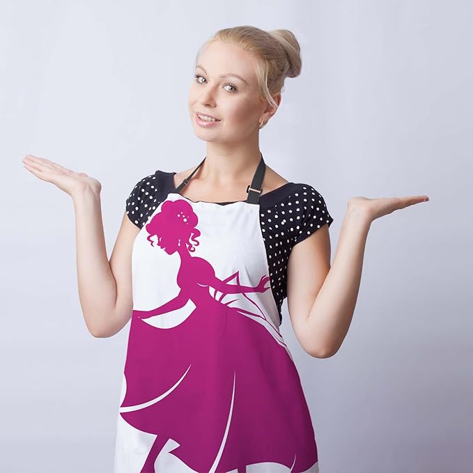 Garden Apron for Women Cinderella Mans Aprons for Kitchen Cooking Restaurant BBQ Painting Crafting Gardening 27” (W) x 31” (H), Waterproof Apron
