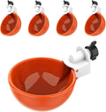 Lil'Clucker Large Automatic Chicken Waterer Cups | Chicken Water Feeder Suitable for Chicks, Duck, Goose, Turkey and Bunny | Poultry Water Feeder Kit (Orange, 5-Pack)