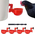 Chicken Waterer Cups | Automatic Large Chicken Water Feeder for Chicks, Turkey, Ducks, Goose, Bunny and Birds | Poultry Waterer - BPA Free & Leak Proof Design (4 Pack)