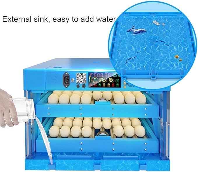 192 Egg Incubator Automatic Turning, Digital Poultry Hatcher with LED Display Egg Tray Temperature & Humidity Control,Duck Chicken Bird