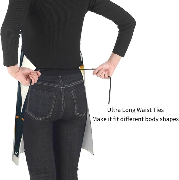 Serene Swan In Stream Adjustable Waterproof Apron Work Cooking Apron With Pockets For Men Women